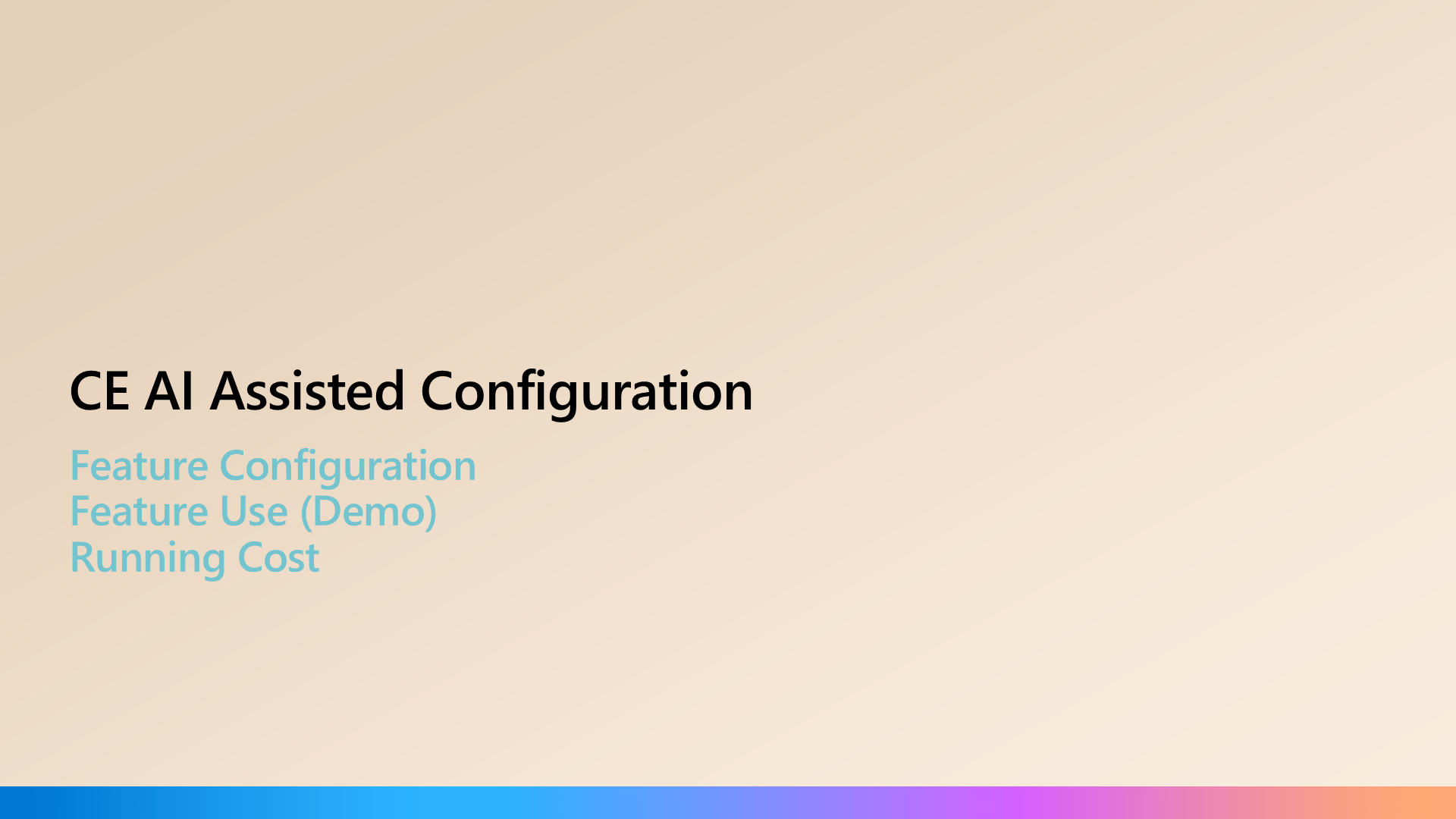 CE AI Assisted Configuration