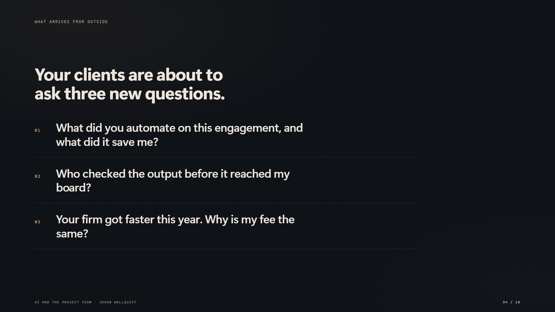 Client expectations